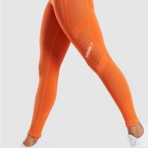 Gymshark Flawless Knit Tights Leggings Burnt Orange